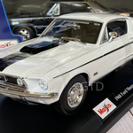 1968 White Ford Mustang GT Cobra Jet front left angled view GTD