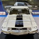 1968 White Ford Mustang GT Cobra Jet front top angled view GTD