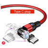 Type C Samsung Android Magnetic 540 degree Rotating Rotational Charger Cable Red