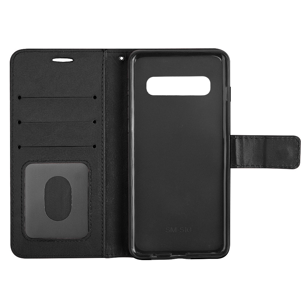 Samsung Vegan Leather Detachable Magnetic Wallet Phone Case Black