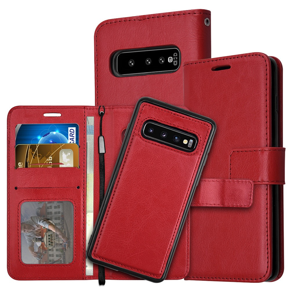 Samsung Vegan Magnetic Wallet Phone Case Red