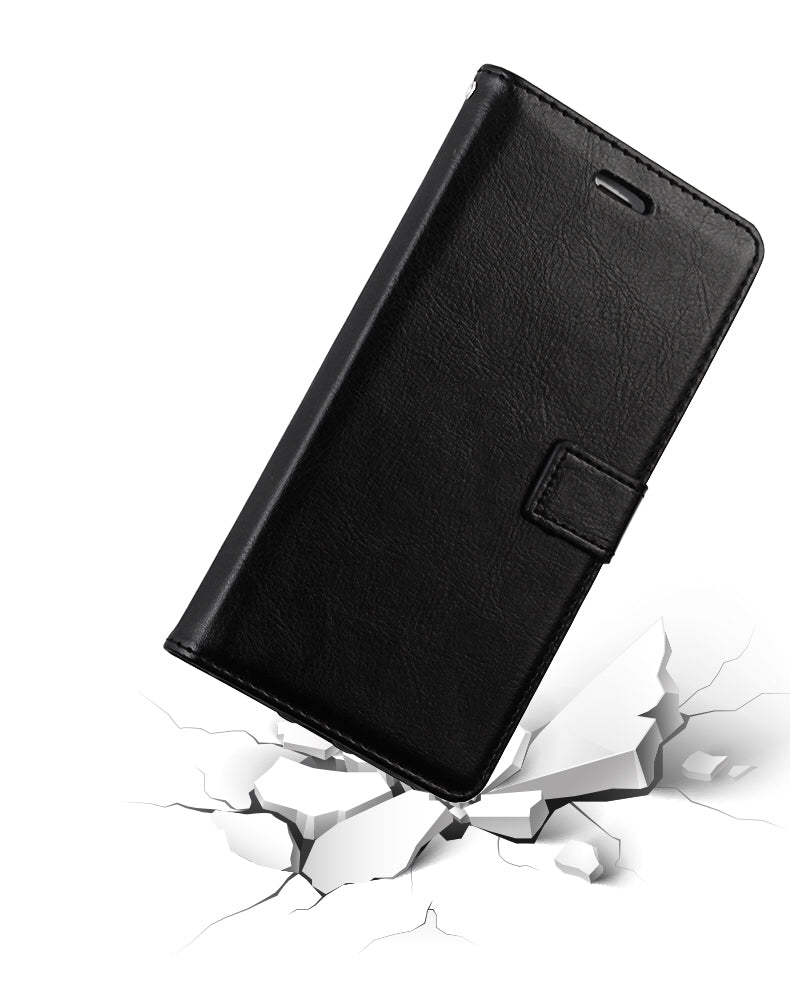 Vegan Leather Detachable Magnetic Wallet Phone Case Black