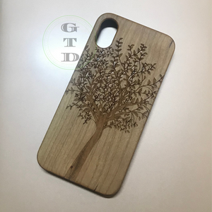iPhone XS Wooden Bamboo Laser Engraved Phone Case
