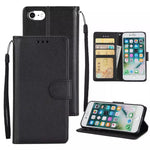 iPhone Pleather Vegan Leather Wallet Phone Case Black