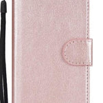 Samsung Pleather Vegan Leather Wallet Phone Case Rose Gold Pink